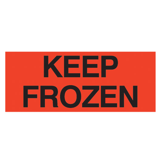Keep Frozen neon red and black shipping label, 2in x 5in, 500 per roll