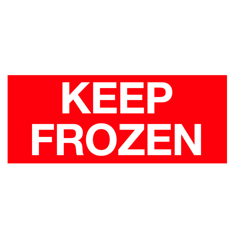 Keep Frozen red and white shipping label, 2in x 5in, 500 per roll