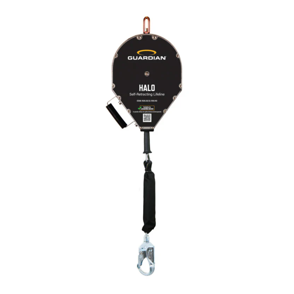 LEO 50-foot Halo leading edge SRL self-retracting lifeline with galvanized steel cable.