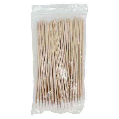 LEO 6 Inch Cotton Tip Applicators Bulk Pack Single Ended Wooden Stem in Bag