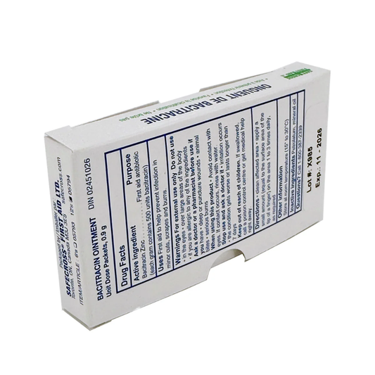 LEO 0.5 oz Bacitracin Zinc ointment tube for medical kits and topical treatment of minor cuts and scrapes.