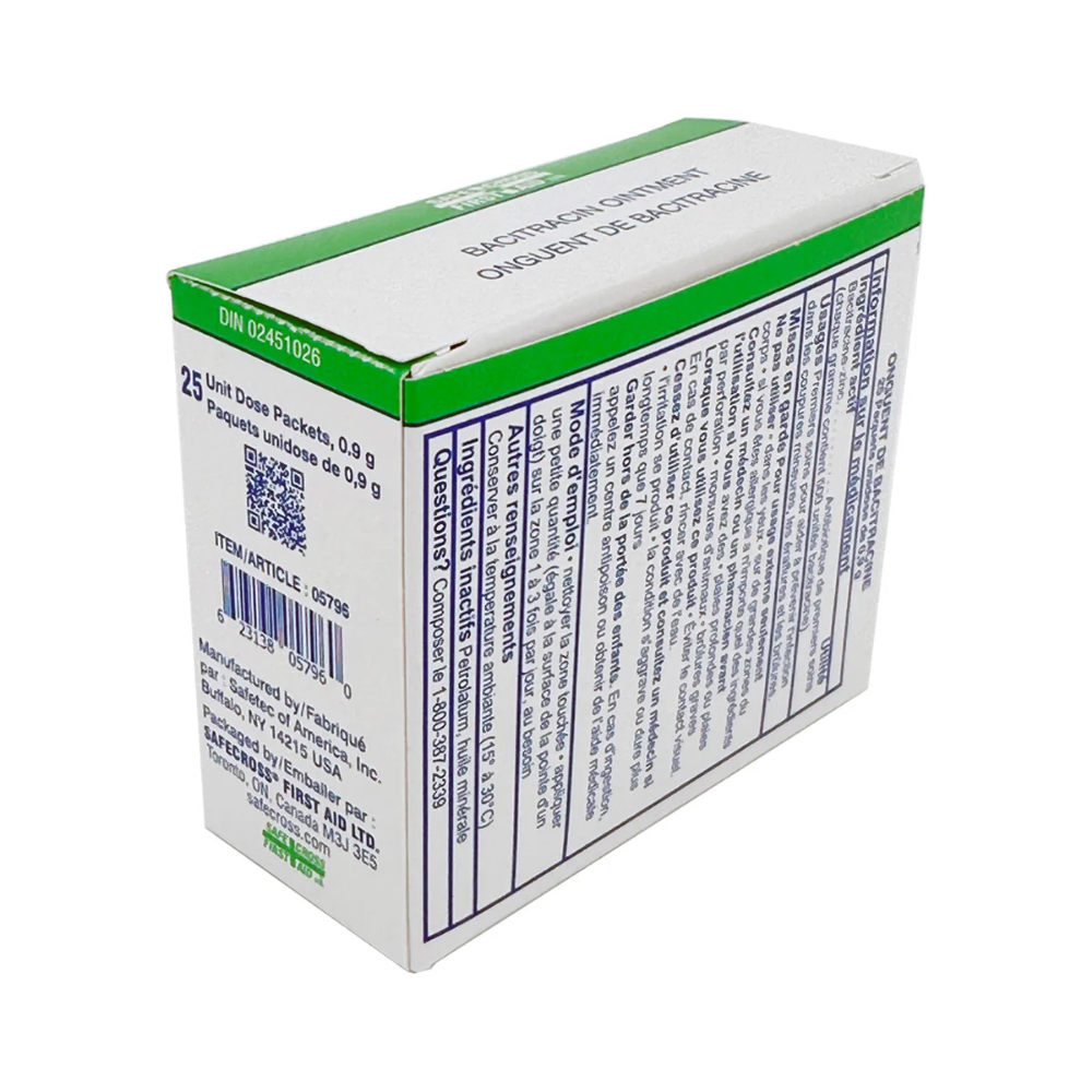 LEO Bacitracin Zinc 1 oz tube first aid antibiotic ointment for infection prevention in minor cuts.