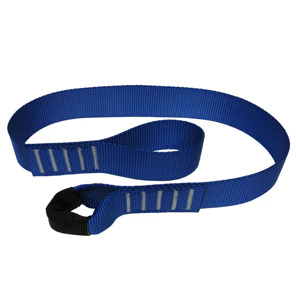 LEO Blue Concrete Anchor Strap with 8 Inch Sleeve and Loop Ends Fall Protection