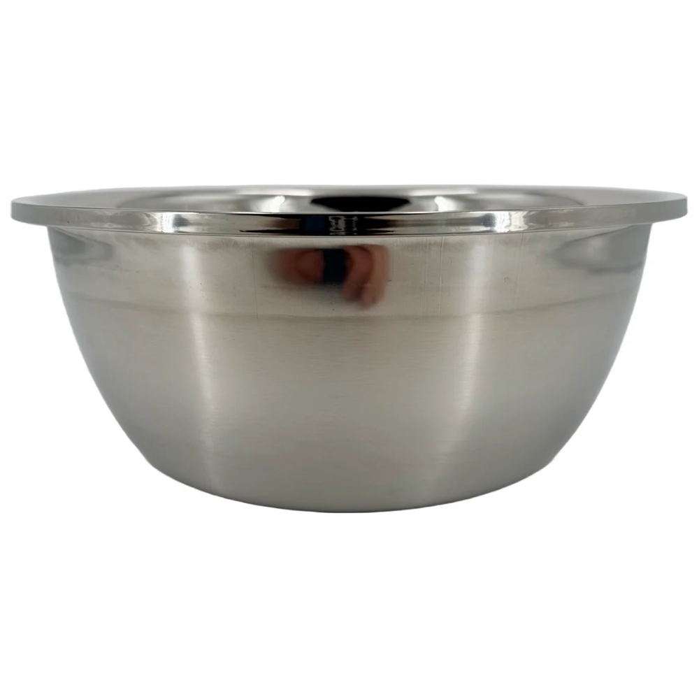 Side profile view of the deep LEO medical-grade stainless steel wash basin showing its tapered contours.