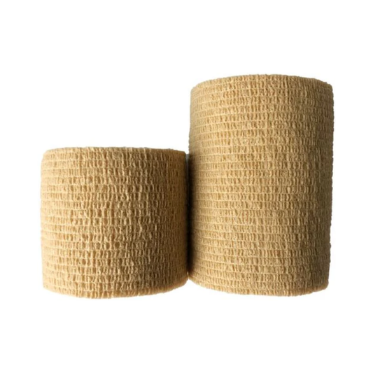 ndividual roll of LEO cohesive compression wrap, sticks to itself without clips or tape.