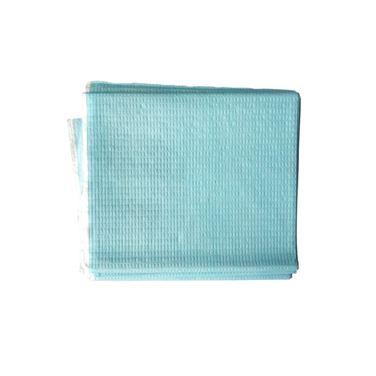 Bulk case of LEO white disposable medical sheets, 40" x 72" non-woven fabric for hygienic hospital and clinic exam table protection.