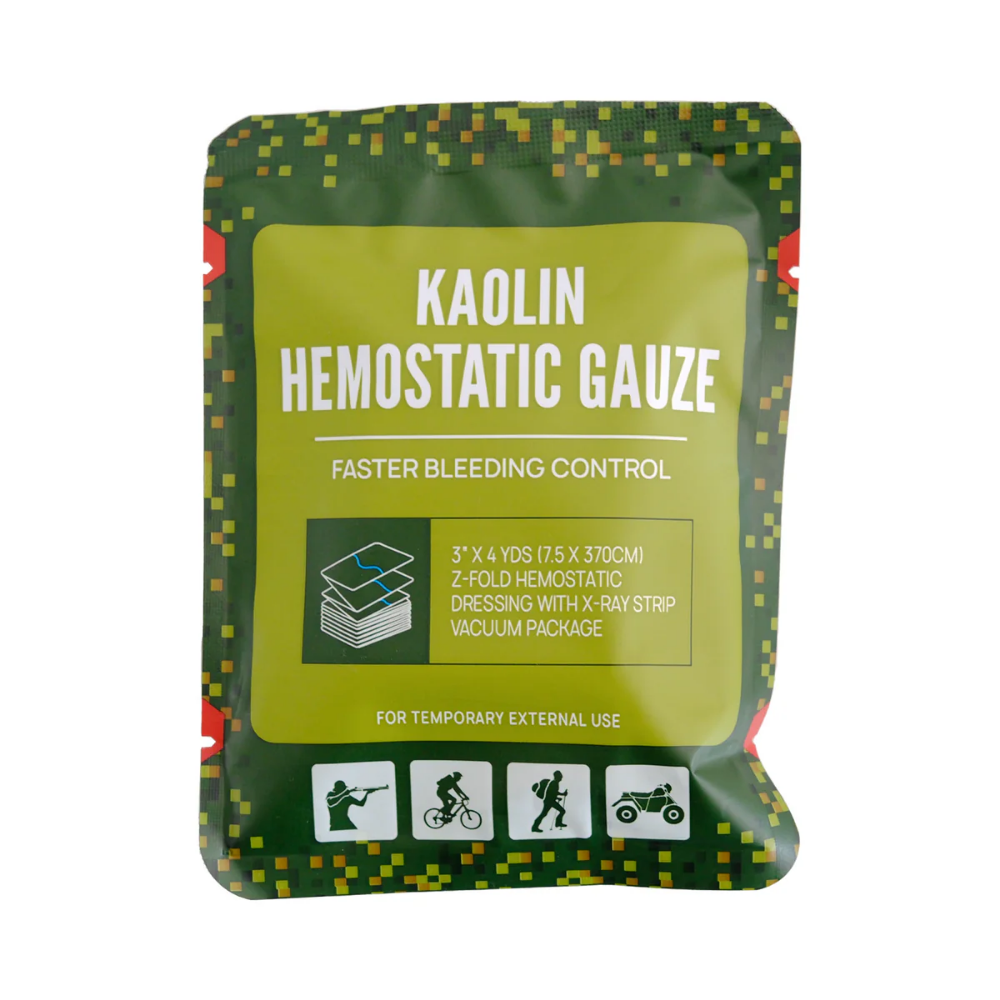 LEO L-12041 Kaolin Hemostatic Gauze 3x145 Z-fold faster bleeding control pack