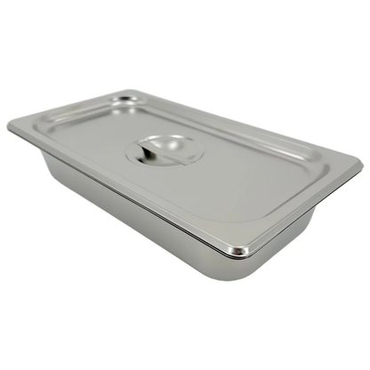 The LEO L-12455 stainless steel sterilizer instrument tray displayed inside its official white and teal retail store packaging box.