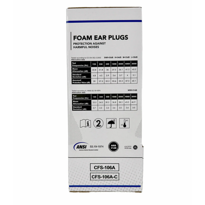 The blue commercial retail packaging box for the LEO LED magnifier lamp, displaying a product photo and quality assurance icons.
