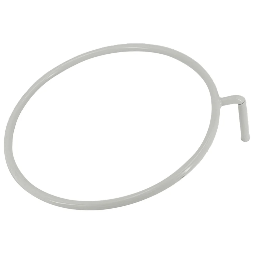 Angled view of the durable steel LEO ring holder accessory designed for clinical treatment chairs.