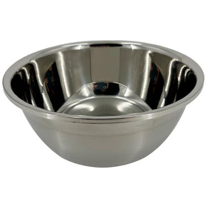 Angled view of the LEO round stainless steel clinical basin bowl highlighting the polished inner surface