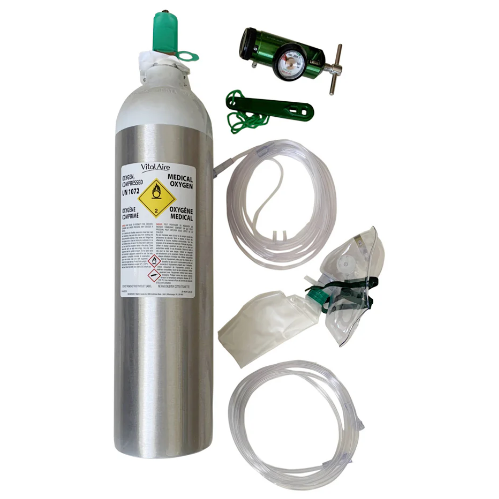 LEO N-12461 Oxygen Therapy Unit complete kit with D-cylinder regulator mask and tubing