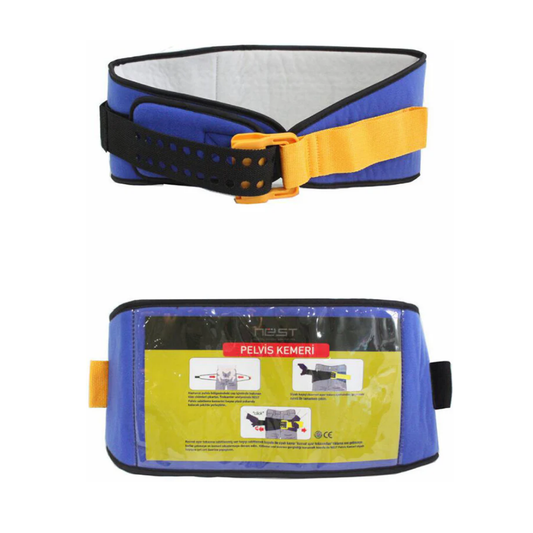 LEO Pelvic Sling front and back view with adjustable strap and packaging