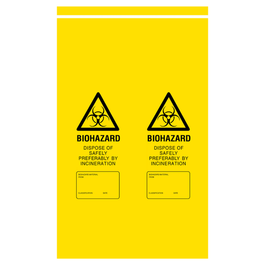 Red LEO biohazard disposal bag 12x20 inch for medical and infectious waste