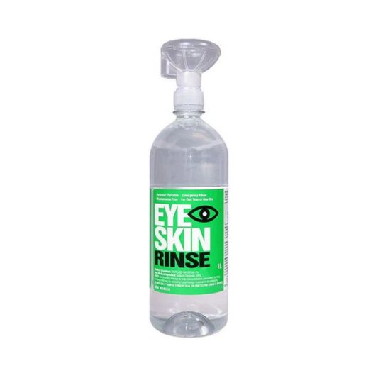 LEO Eye Rinse Ripple FX emergency sterile solution bottle designed for rapid first aid eye irrigation.