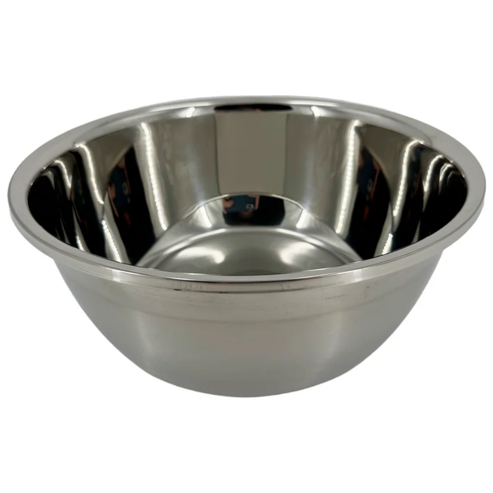 Bottom view of the LEO stainless steel treatment chair wash basin showing the outer base and drain rim