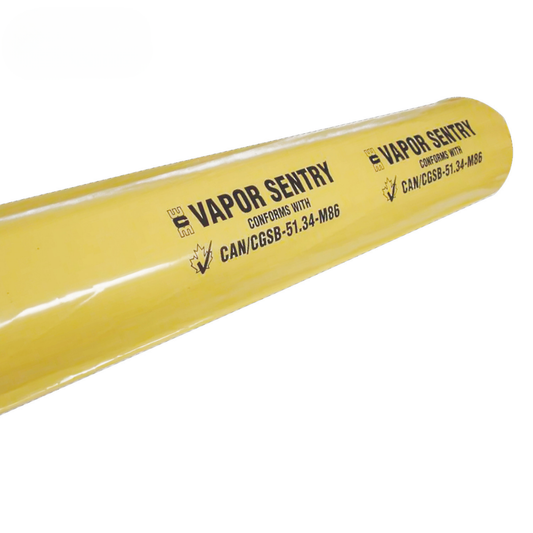 A roll of Leo Tools 6 Mil Polyethylene Vapour Barrier, a heavy-duty contractor-grade construction film used for moisture protection in walls and foundations.