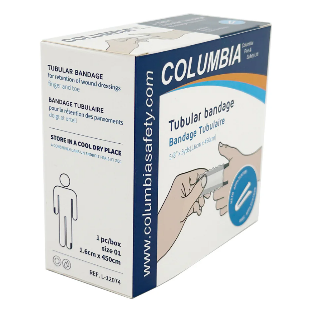 Retail packaging for LEO Tubegauze including 450cm of cotton gauze and applicator