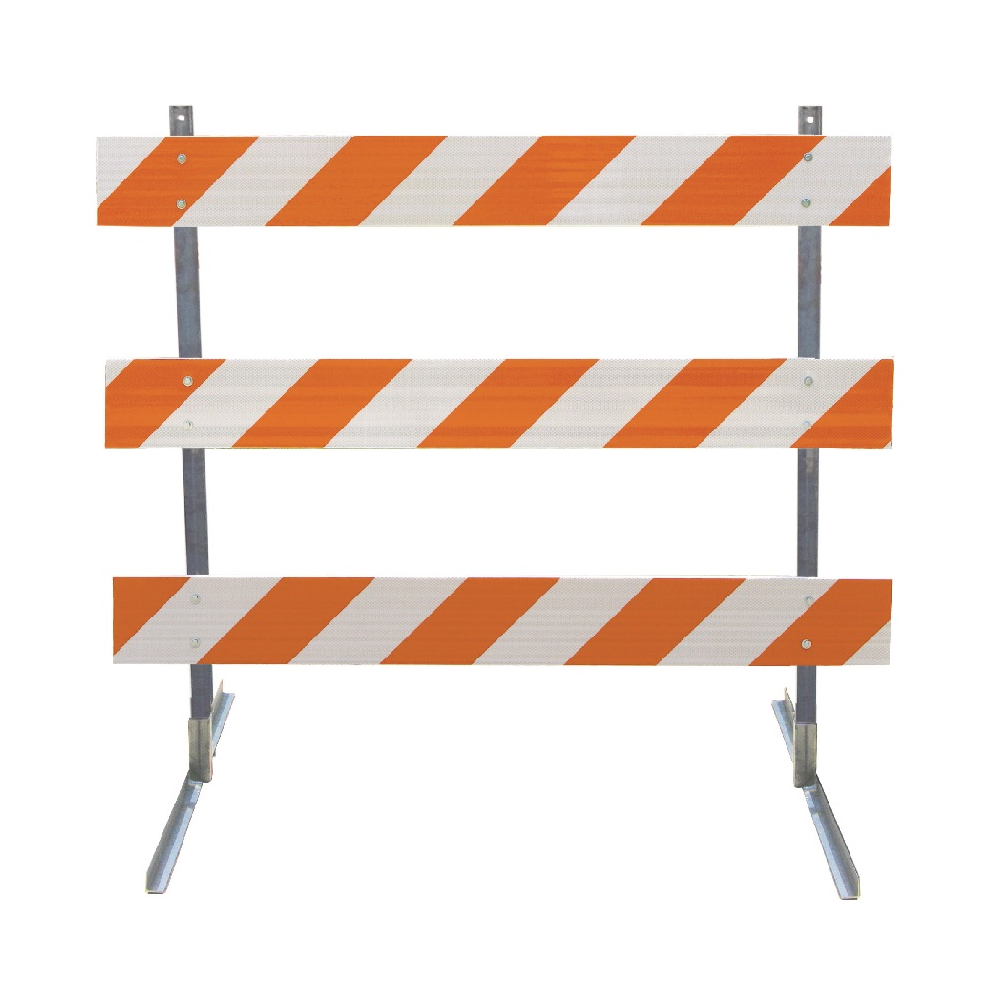 LEO Type III Angle Iron Barricade Kit assembled reflective boards