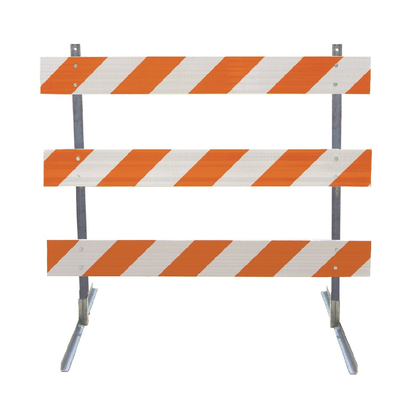 LEO Type III Angle Iron Barricade Kit assembled reflective boards