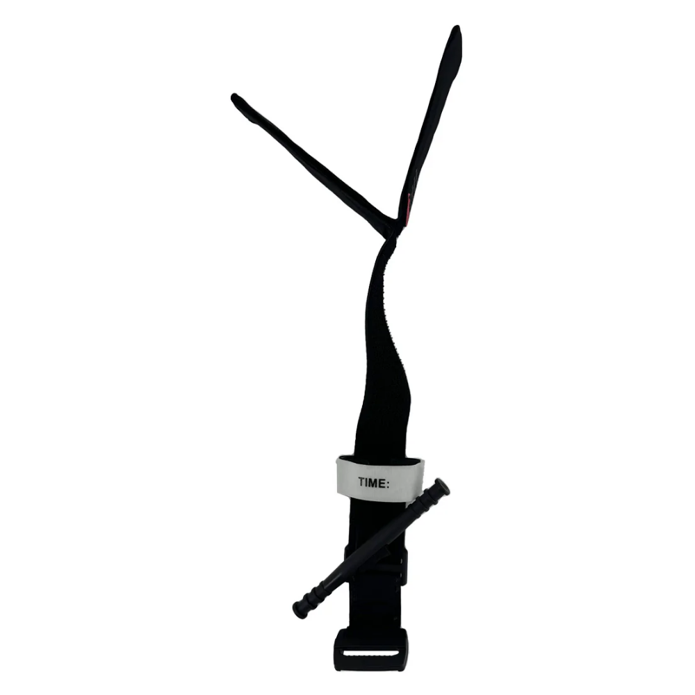 LEO Windless Tourniquet Black with Time Indicator and Windlass Rod for First Aid