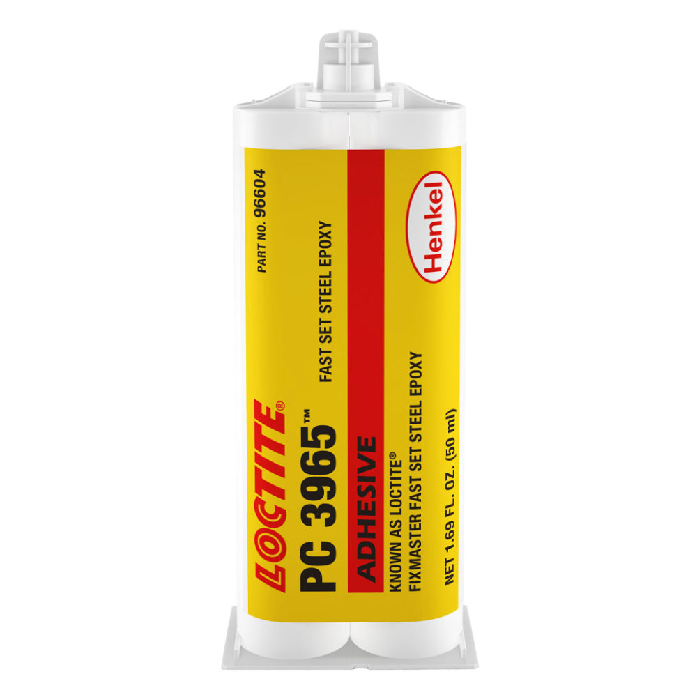 Loctite PC 3965 Fixmaster Fast Set Steel Epoxy adhesive 50ml dual cartridge by Henkel, Part No. 96604.