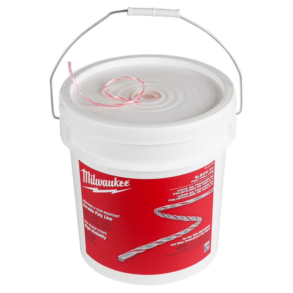 Milwaukee 48-22-4139 Poly Pull Line bucket side view showing durable poly line label
