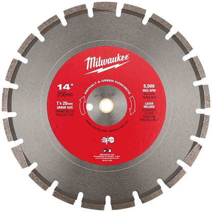 Milwaukee 49-93-7240 14" Asphalt & Green Concrete Blade