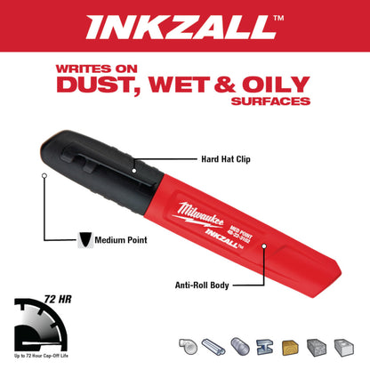 Milwaukee 48-22-3102 INKZALL Black Medium Point Jobsite Markers - 2pk
