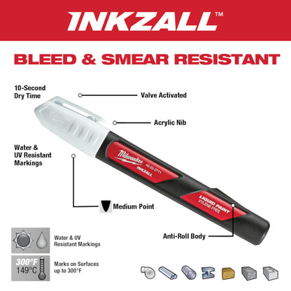 Milwaukee 48-22-3712 INKZALL White Liquid Paint Marker