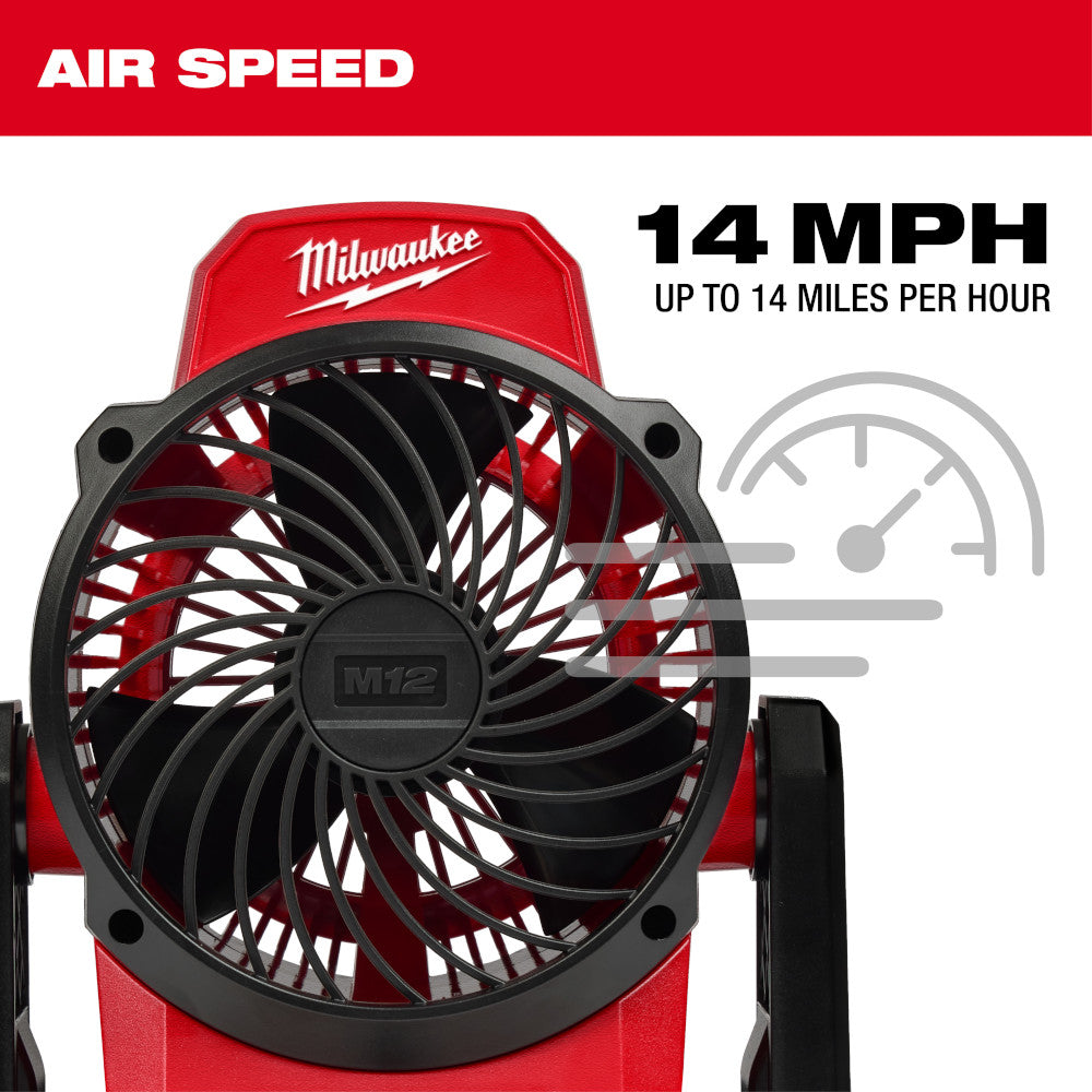 Milwaukee 0820-20 M12 Cordless Mounting Fan (Tool Only)