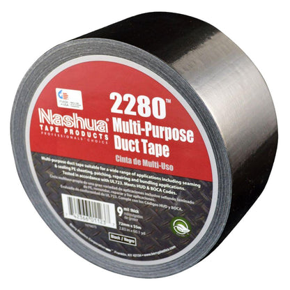 Nashua 2280 Multi-Purpose black duct tape roll, 96mm wide with 9 mil thickness