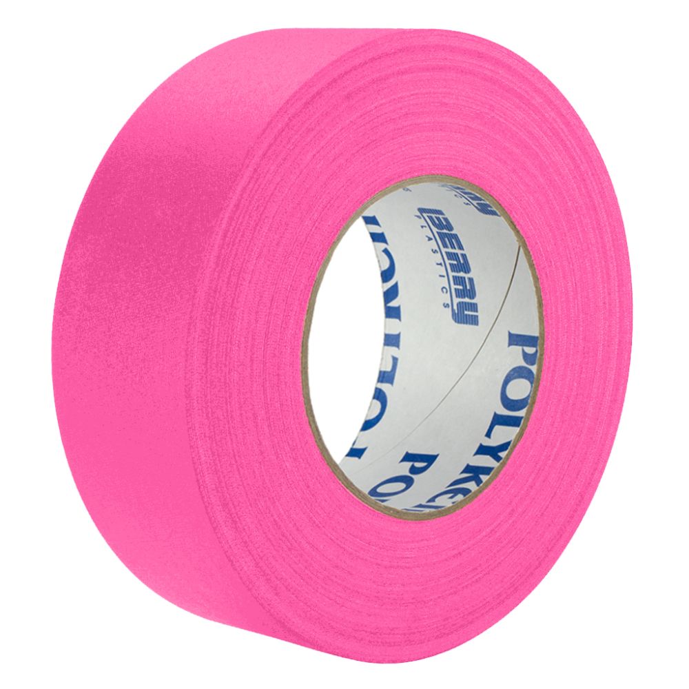 Polyken 510N Neon Pink gaffers tape roll with Berry Plastics core