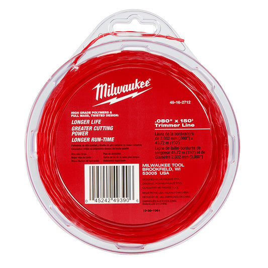 Milwaukee 49-16-2712.080 x 150' Twisted Trimmer Line