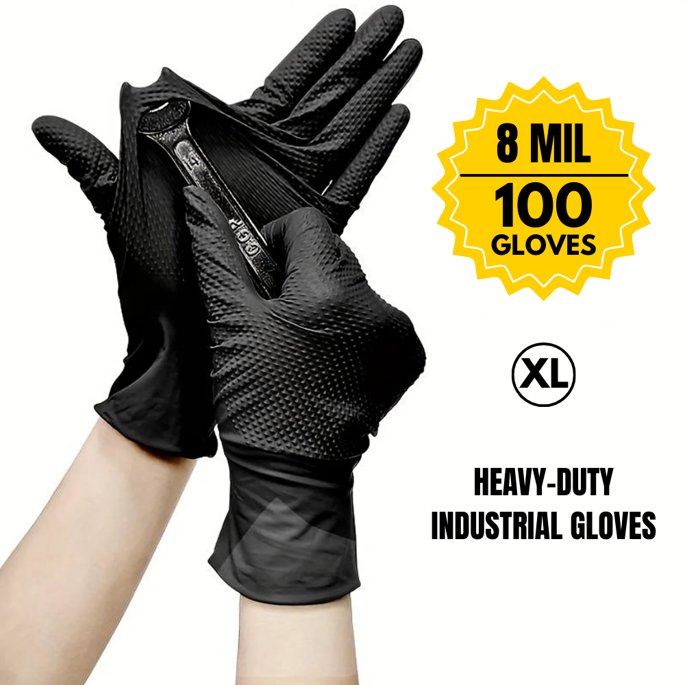 BALANCED Ultra Fort Black Nitrile Gloves, 8 mil, 100pcs per Box (XL)