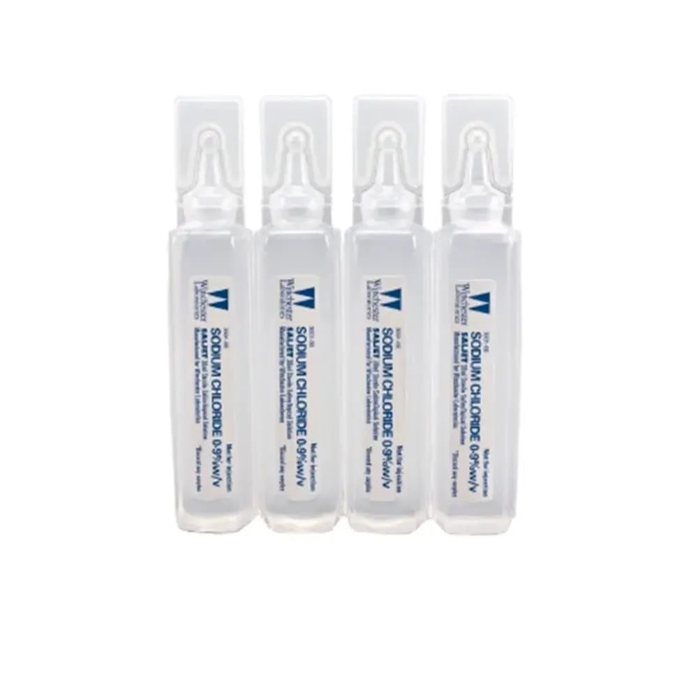 A single-use 30ml vial of Normal Saline Irrigation Solution (0.9% Sodium Chloride), ideal for emergency eye wash or small wound cleansing.