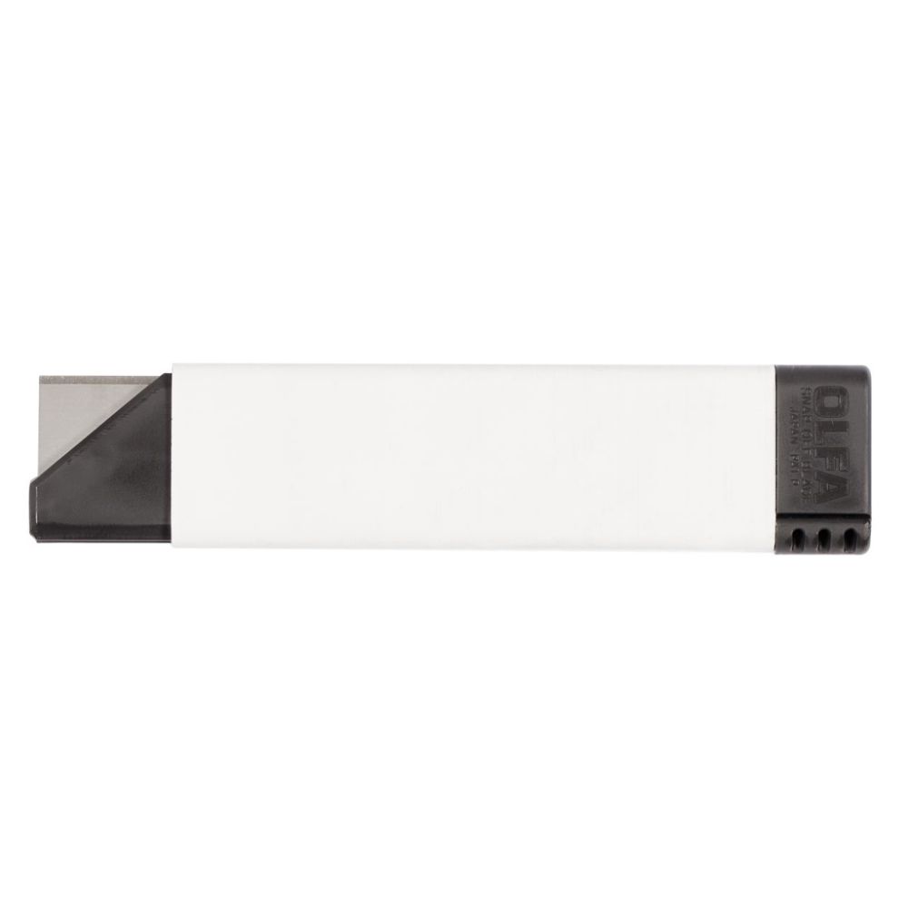 Olfa carton cutter utility knife with retractable blade on white background
