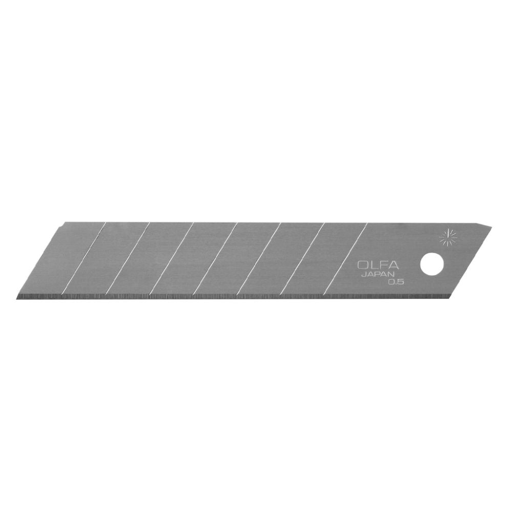 OLFA LB-50B 18mm heavy duty silver snap off utility knife replacement blade with 0.5mm thickness mark