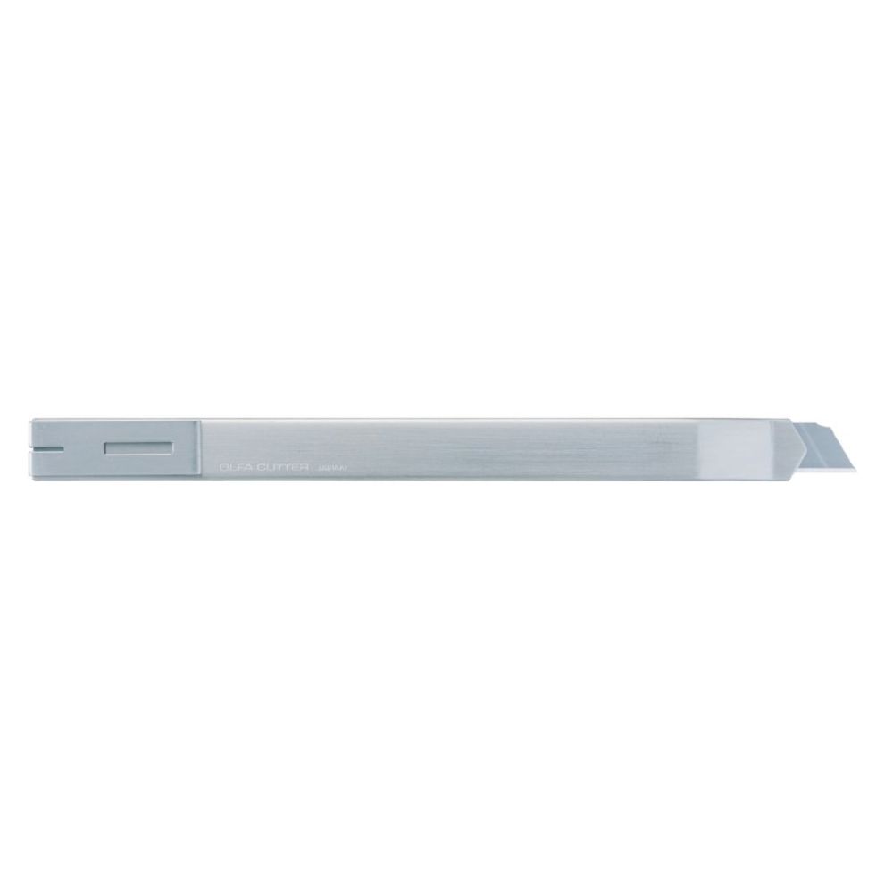 OLFA SVR-2 standard duty stainless steel utility knife back view showing sleek metallic handle body