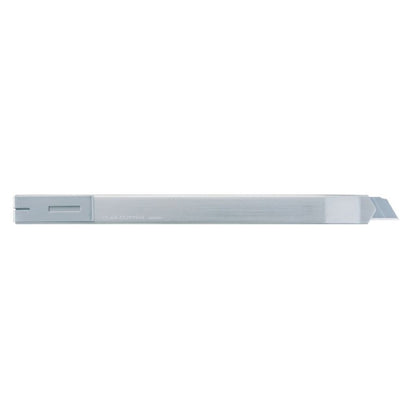 OLFA SVR-2 standard duty stainless steel utility knife back view showing sleek metallic handle body
