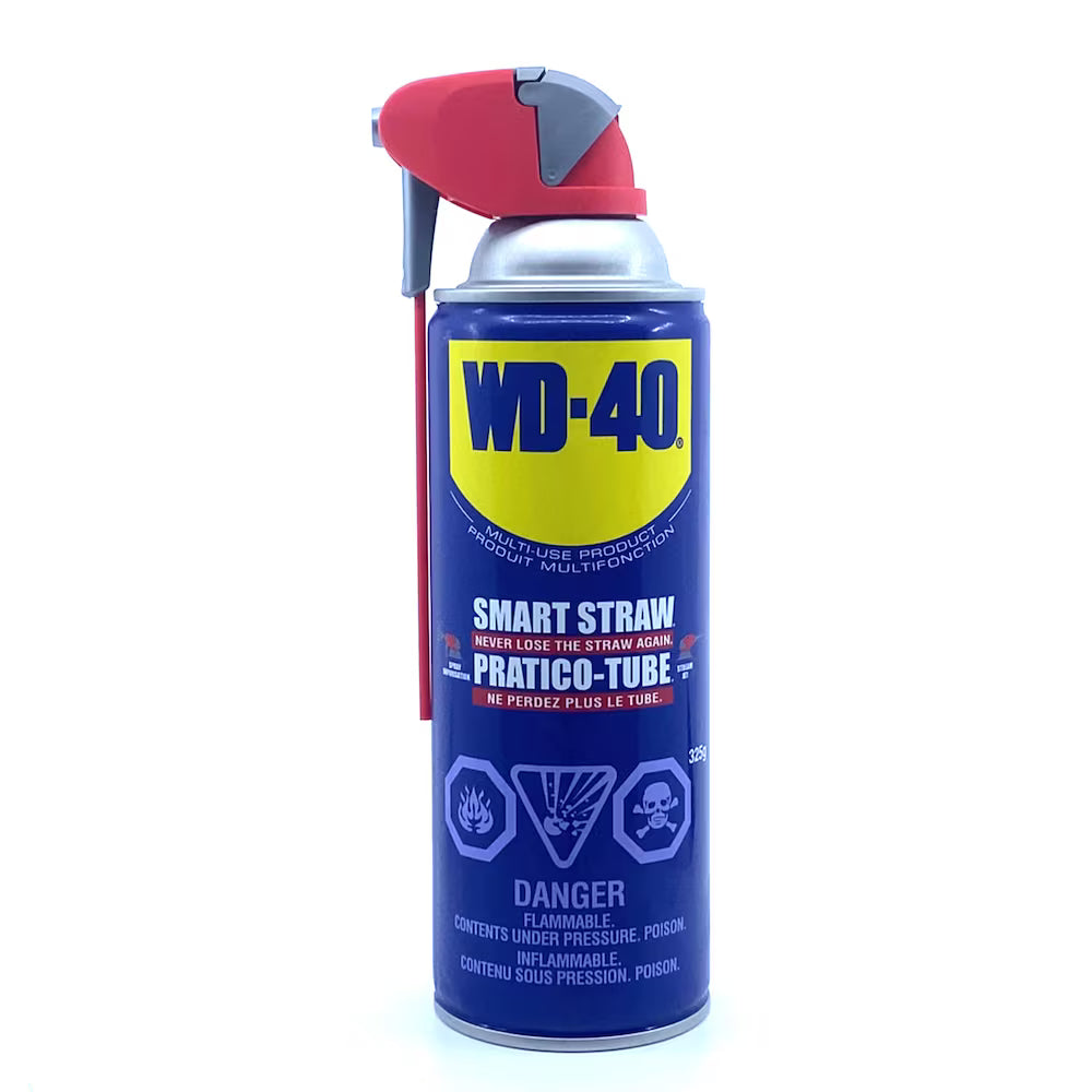 Front view of the Original WD-40 Formula Multi-Purpose Lubricant 325g can with Smart Straw.