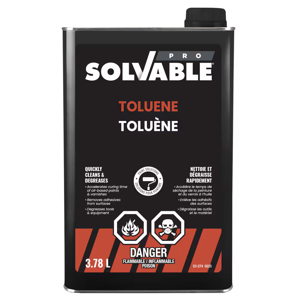 SOLVABLE Professional Grade Toluene 3.78L – Industrial Solvent