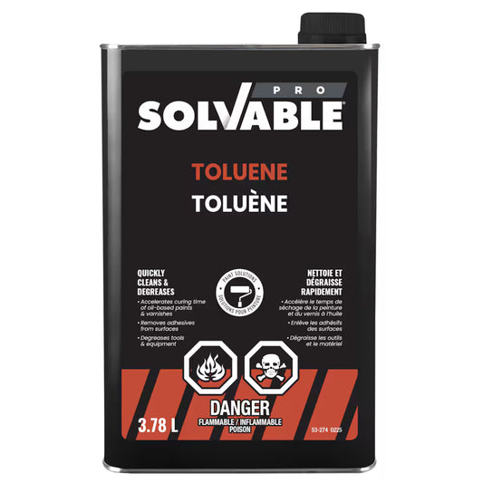 SOLVABLE Professional Grade Toluene 3.78L – Industrial Solvent