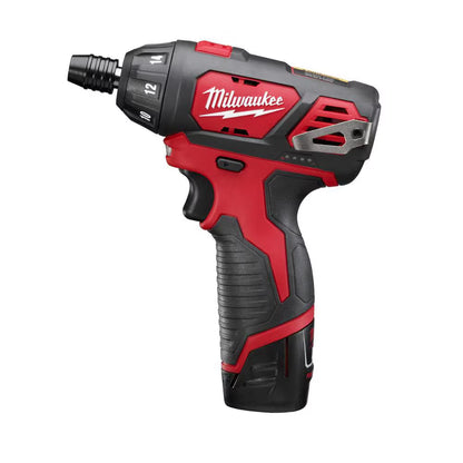 Milwaukee 2401-22 Tool M12 12-Volt Lithium-Ion Cordless 1/4 in. Hex Screwdriver Kit w/ (2) 1.5Ah Batteries & Charger & Bag