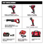 Milwaukee 2696-24 Tool M18 18V Lithium-Ion Cordless Combo Tool Kit (4-Tool) with (2) 3.0Ah Batteries, Charger, Tool Bag