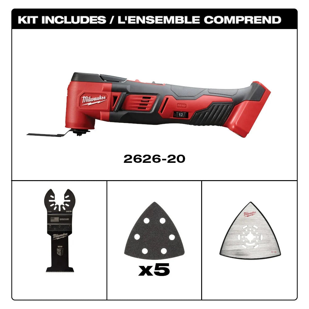 Milwaukee 2626-20 Tool M18 18-Volt Lithium-Ion Cordless Oscillating Multi-Tool (Tool-Only)
