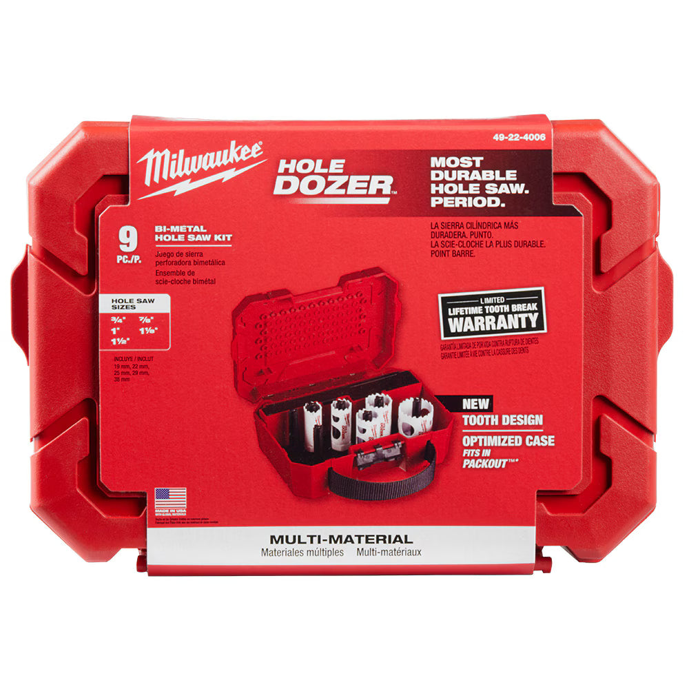 Milwaukee 49-22-4006 Tool Hole Dozer General Purpose Bi-Metal Hole Saw Set (9-Piece)