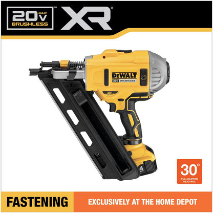 DEWALT DCN692M1 20V MAX XR Cordless 30° Paper Collated Framing Nailer, 2 Speed, Kit with 4.0Ah Battery & Charger