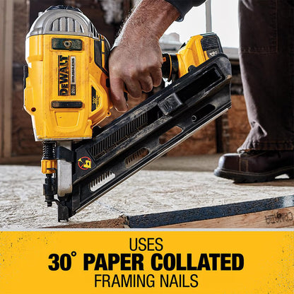 DEWALT DCN692M1 20V MAX XR Cordless 30° Paper Collated Framing Nailer, 2 Speed, Kit with 4.0Ah Battery & Charger
