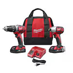 Milwaukee 2697-22CT Tool M18 18V Lithium-Ion Cordless Hammer Drill/Impact Driver Combo Kit (2-Tool) w/ (2) 1.5Ah Batteries